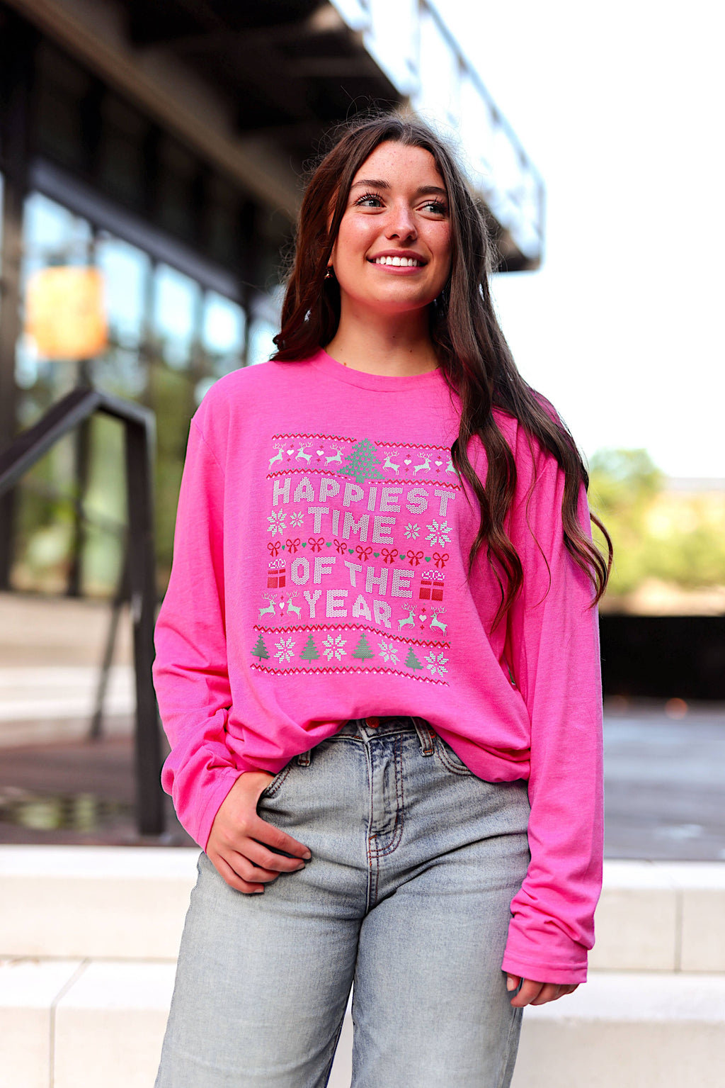 K&C Happiest Time Of The Year - L/S (Heliconia): 3XL