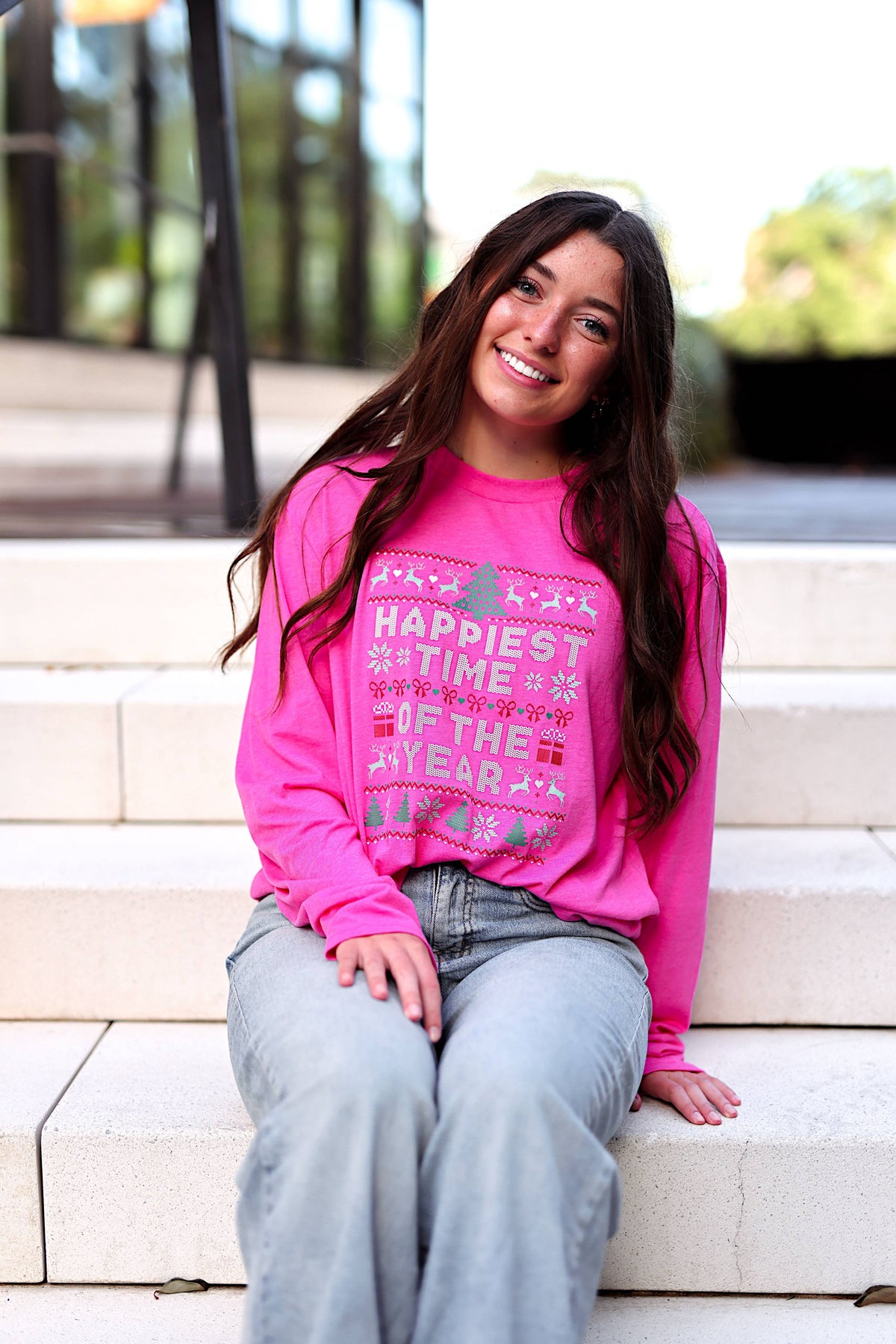 K&C Happiest Time Of The Year - L/S (Heliconia): 3XL