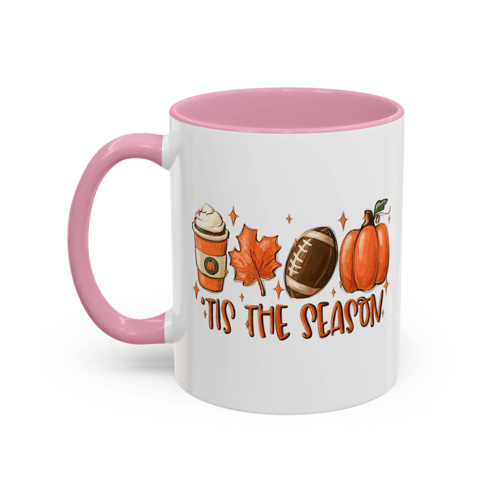 Fall Mug, Tis The Season Mug, Fall Coffee Mug, Pumpkin Mug: Accent Mug 11oz Black Inside