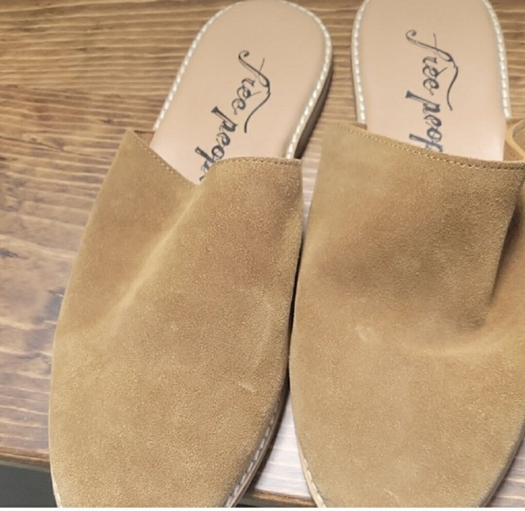 Free People Camel Suede Mules EURO 39