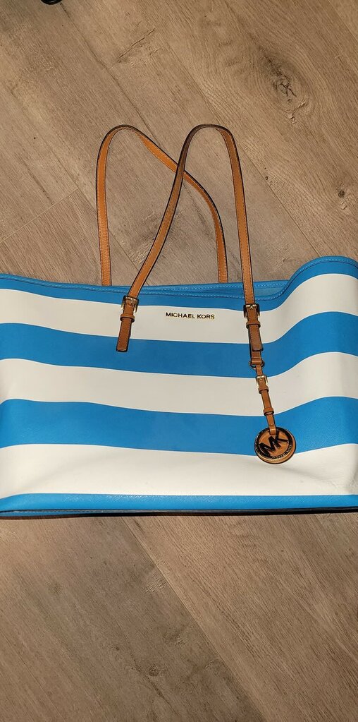 Michael Kors Jet Set Summer Stripe Tote - UK Blue