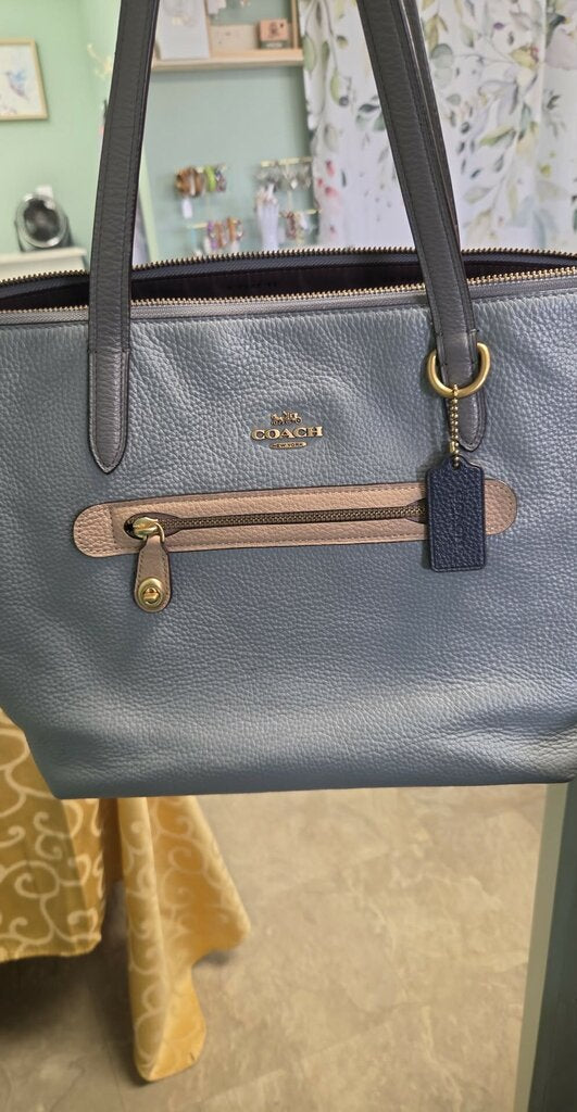 Coach Taylor Colorblock Pebbled Leather Tote $352 retail