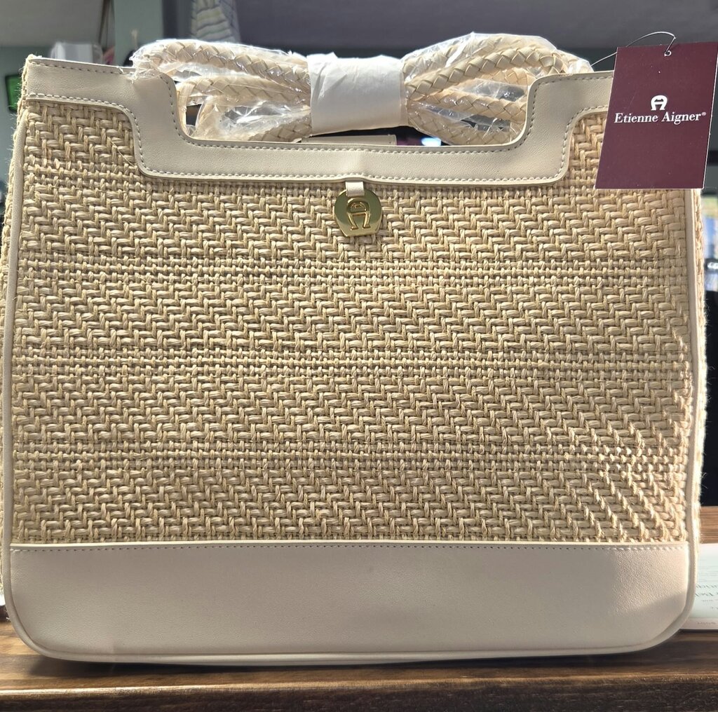 Etienne Aigner NEW Vintage Straw Tote
