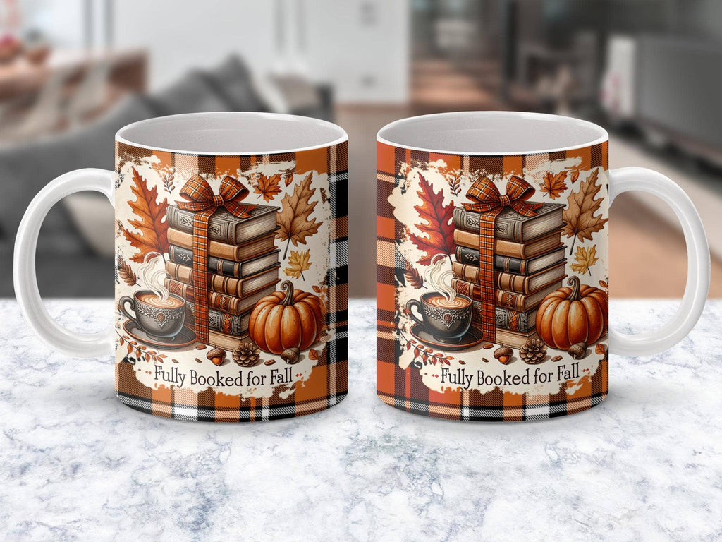 Fully Booked For Fall Mug, Autumn Coffee Mug, Fall Decor: Accent Mug 11oz Black Inside