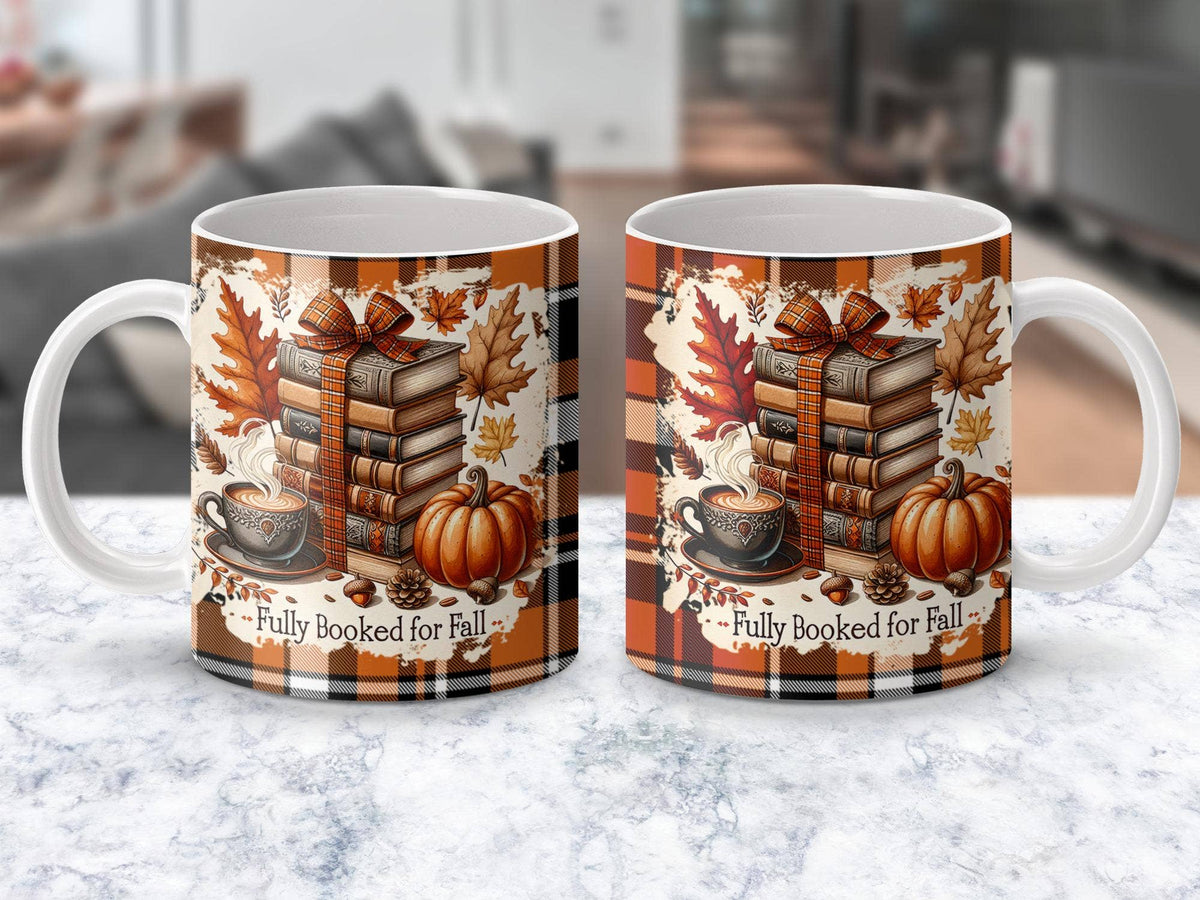 Fully Booked For Fall Mug, Autumn Coffee Mug, Fall Decor: Accent Mug 11oz Black Inside