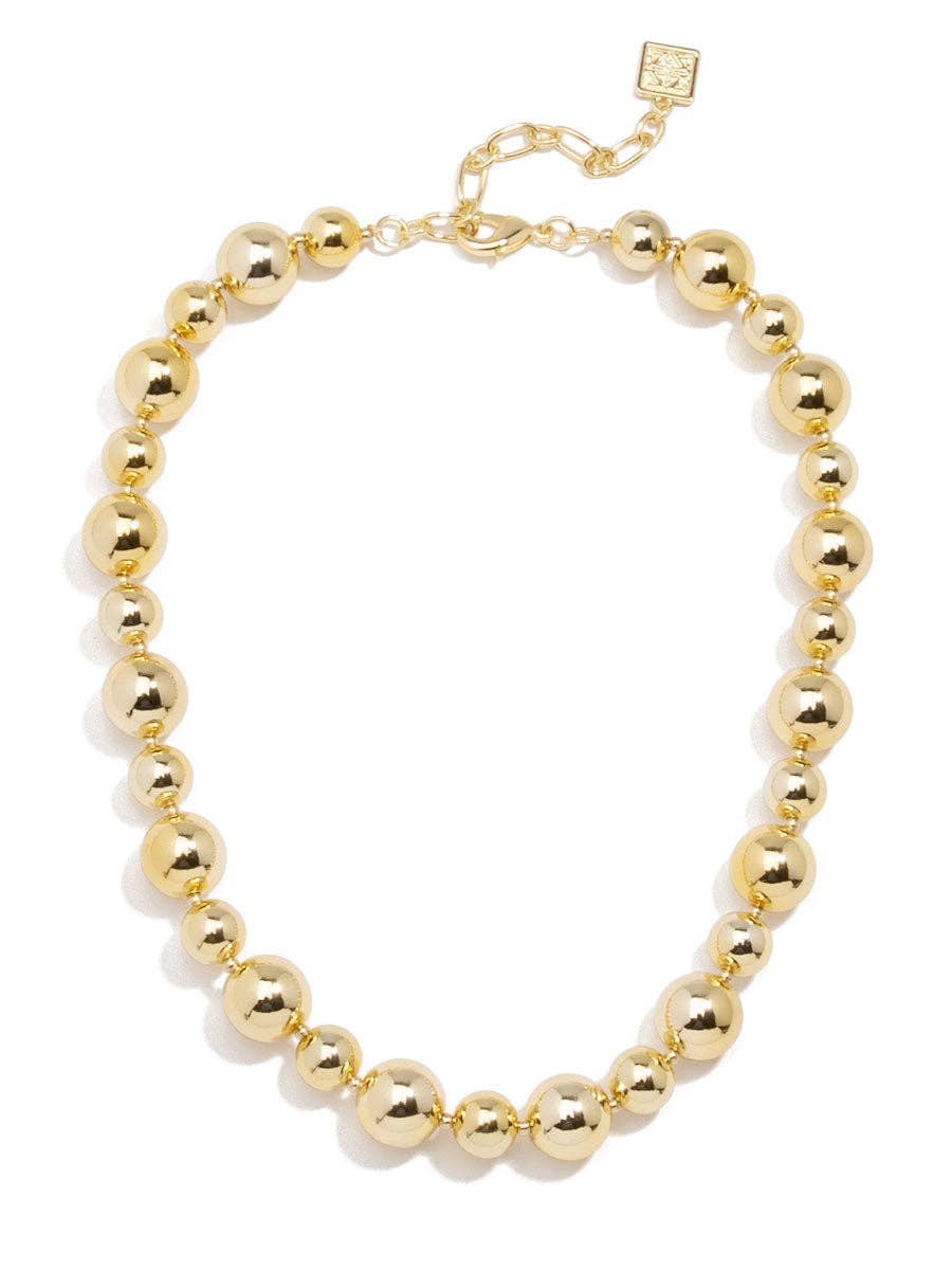 ZENZII Gold Mixed Bead Collar Necklace – 19-Inch