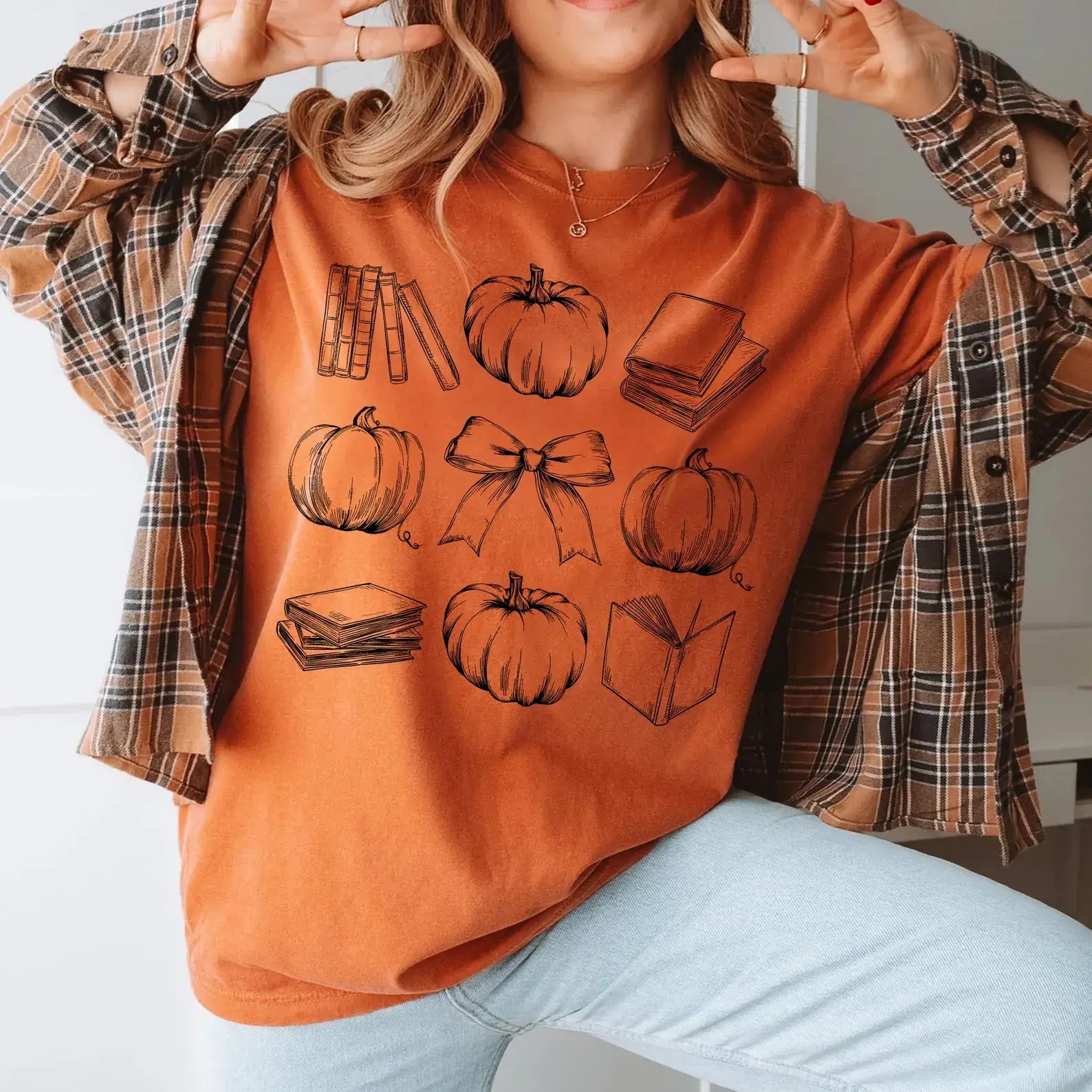 Fall Book Lover Graphic Tee: 2XL