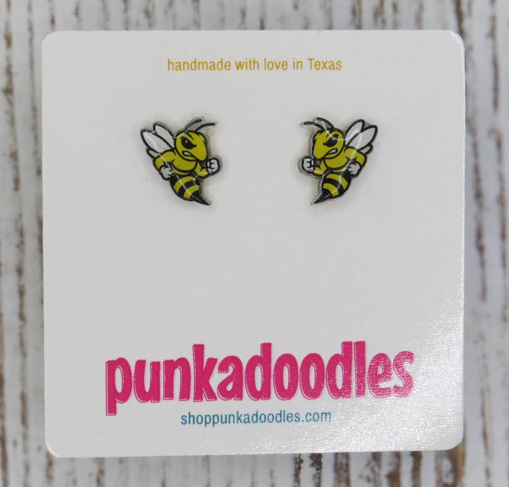 Yellow Jacket Mascot Earrings