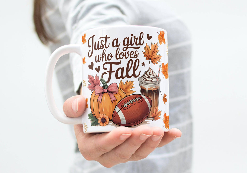 Just A Girl Who Loves Fall Mug, Fall Coffee Mug, Fall Mug : Ceramic mug 11oz White