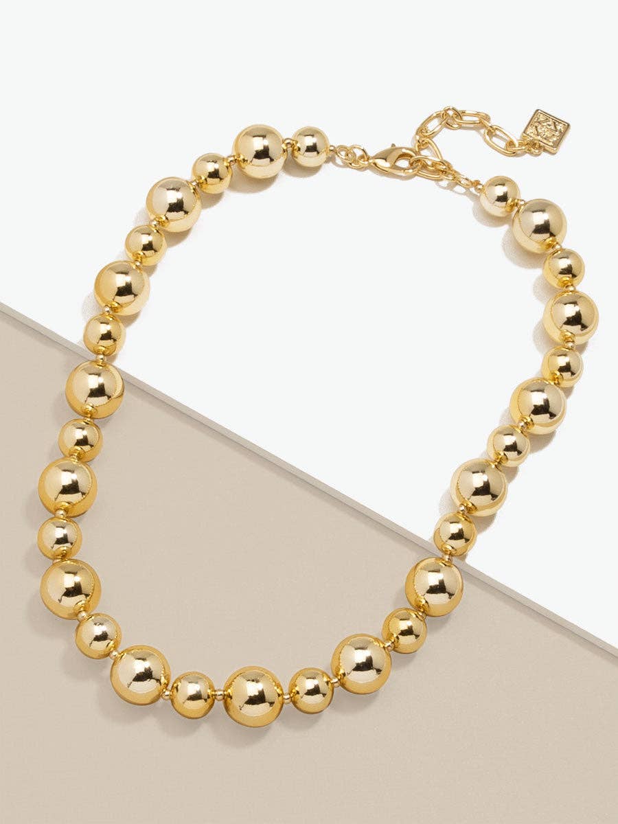 ZENZII Gold Mixed Bead Collar Necklace – 19-Inch