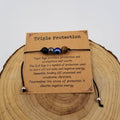 Handmade 4 Chakra Natural Stone Bracelet With Card: Triple Protection