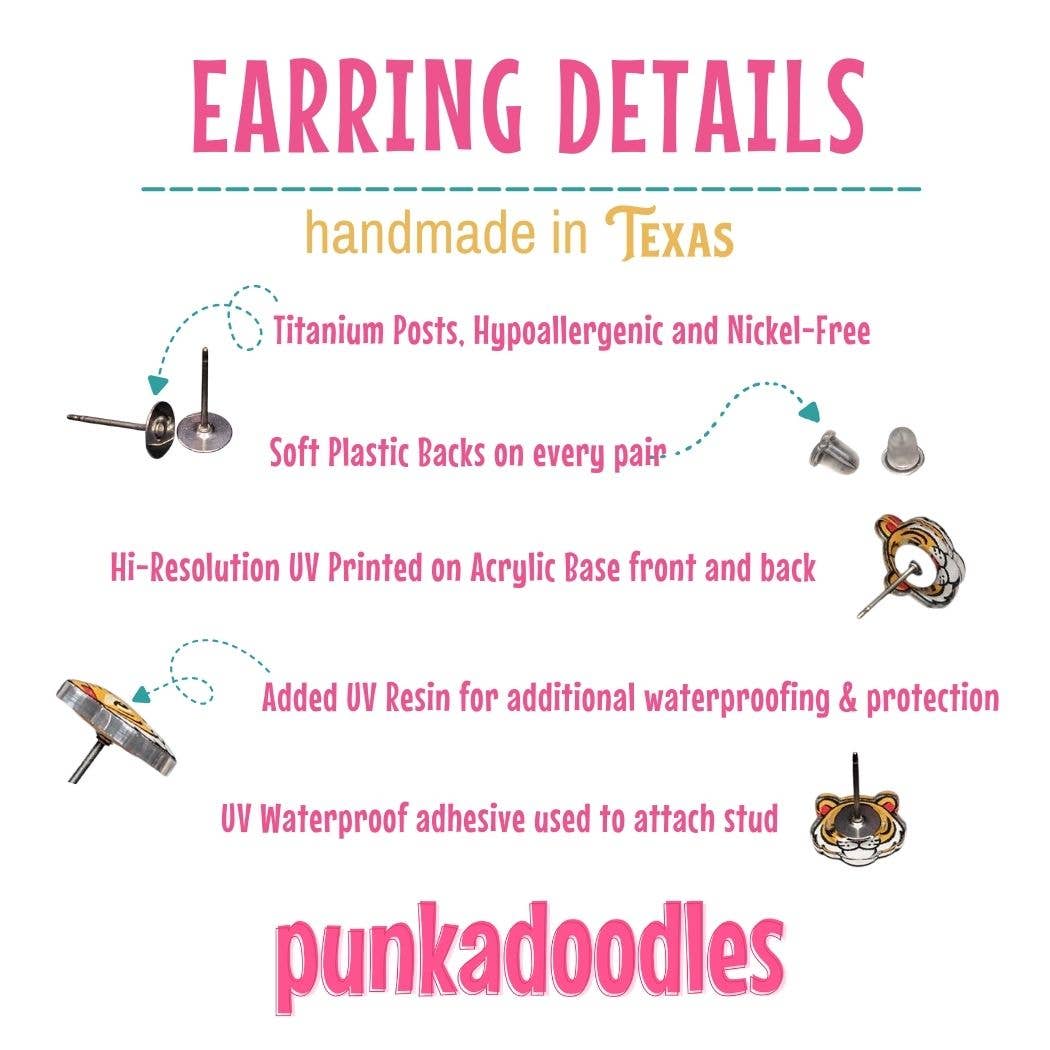 Yellow Jacket Mascot Earrings