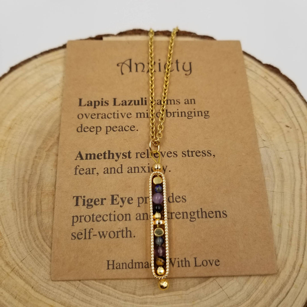 Natural Stone Wishing Bead Gift Necklace with Card: Empath