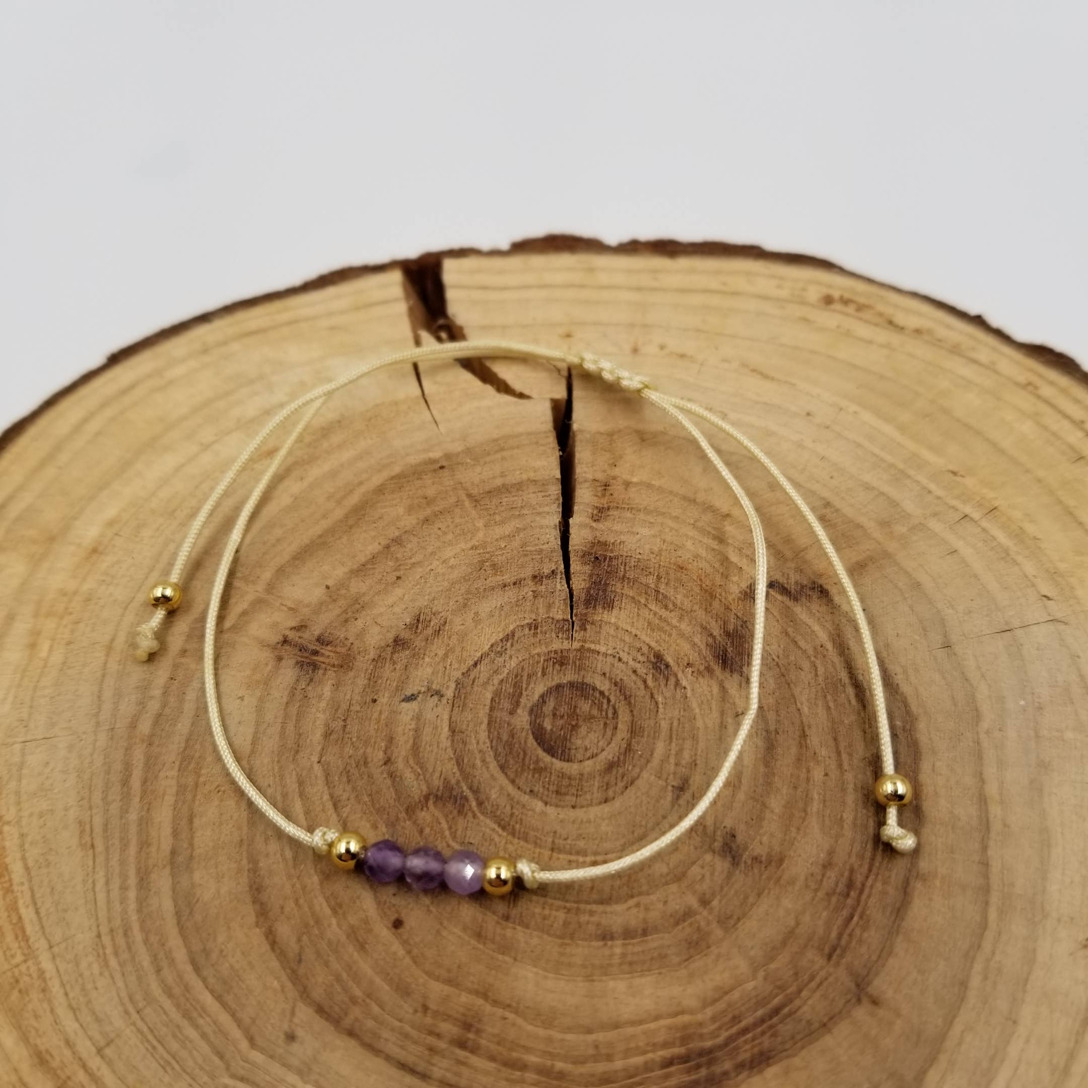 Handmade Natural Stone Chakra Bracelet With Healing Card: Citrine