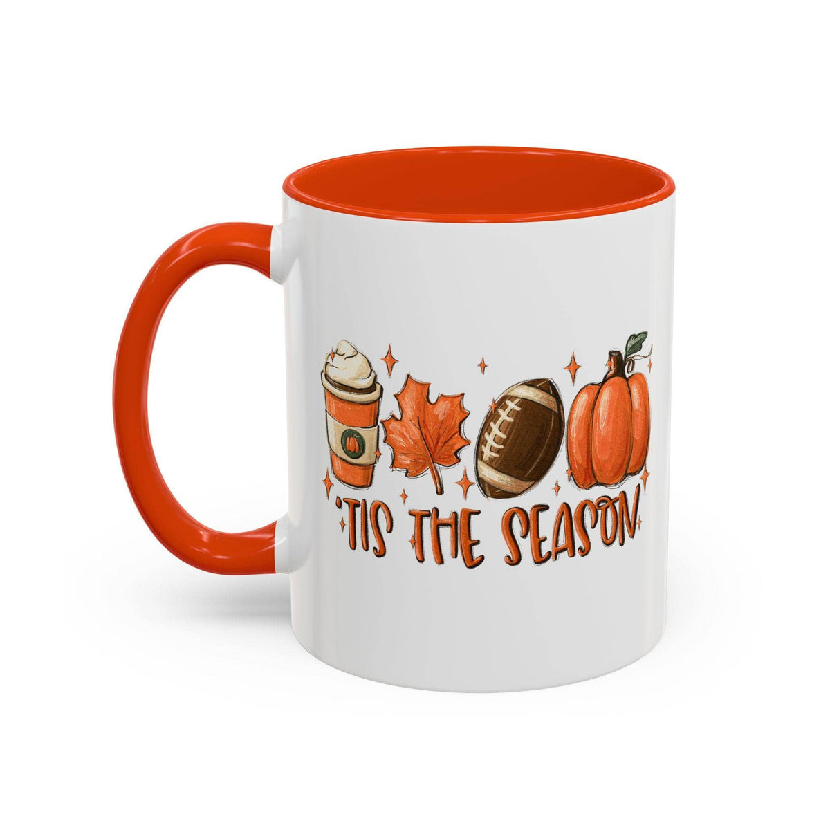 Fall Mug, Tis The Season Mug, Fall Coffee Mug, Pumpkin Mug: Accent Mug 11oz Black Inside