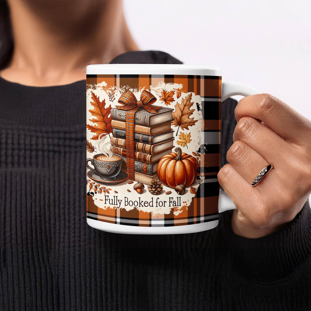 Fully Booked For Fall Mug, Autumn Coffee Mug, Fall Decor: Accent Mug 11oz Black Inside