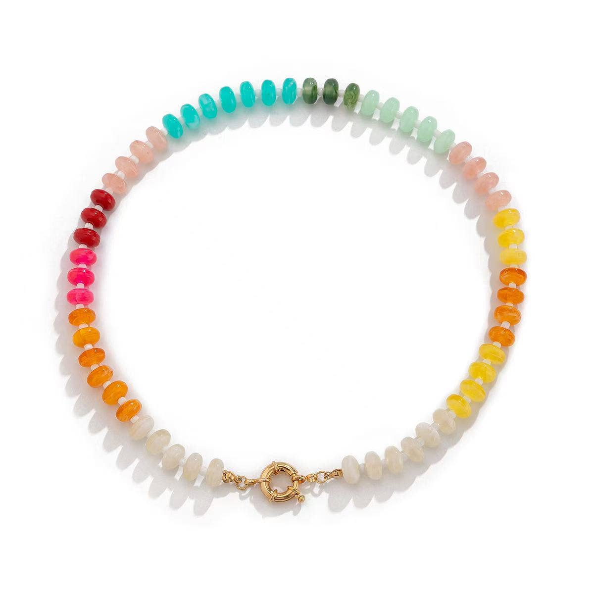 Cute Hand Beaded Colorful Beaded Necklace for Women