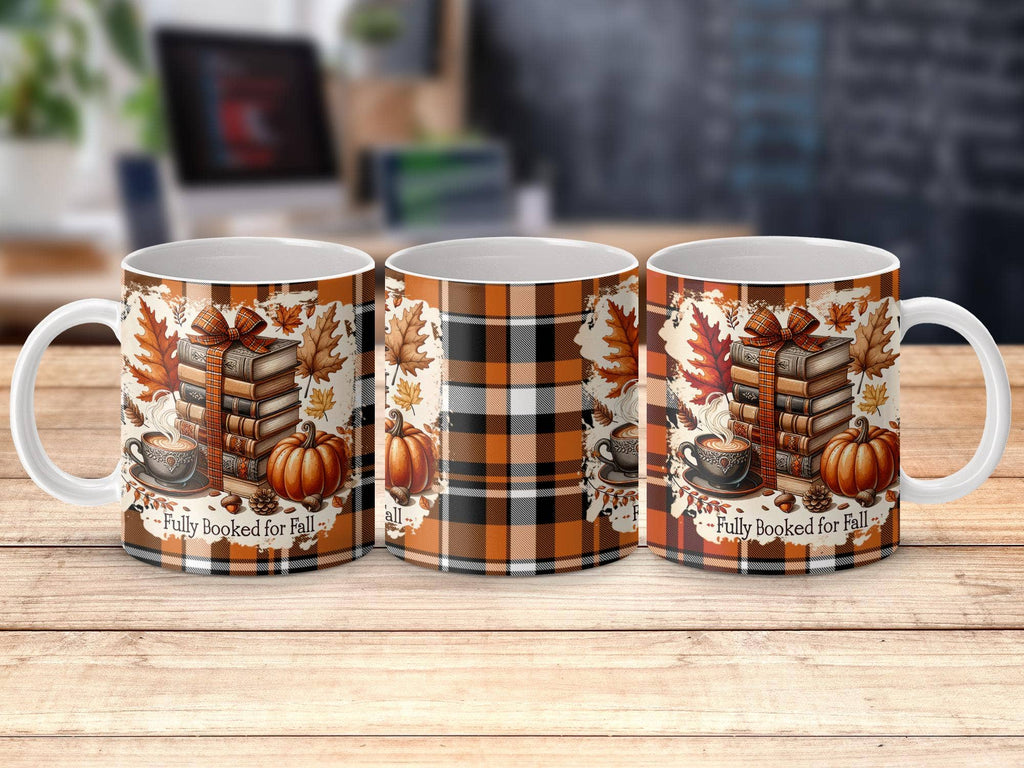 Fully Booked For Fall Mug, Autumn Coffee Mug, Fall Decor: Accent Mug 11oz Black Inside