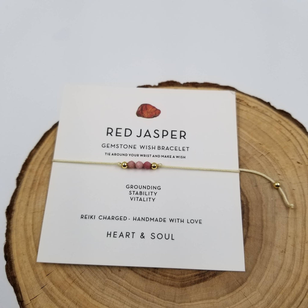 Handmade Natural Stone Chakra Bracelet With Healing Card: Citrine